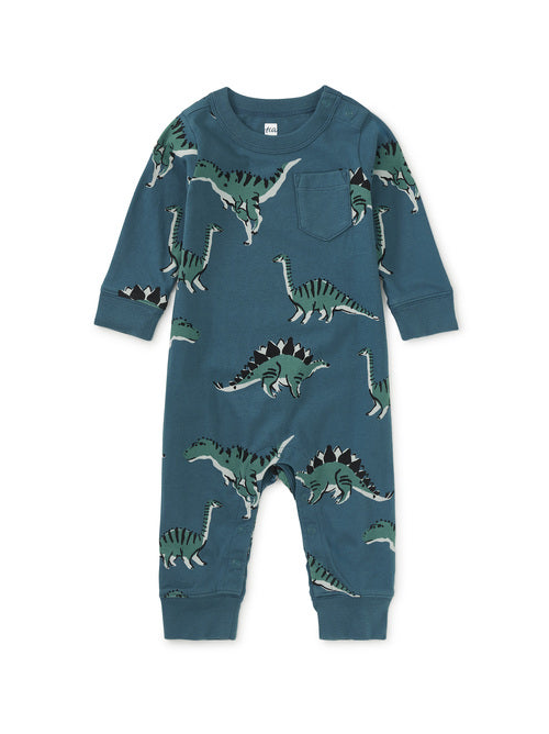 Long Sleeve Pocket Baby Romper -Dynamic Dinos