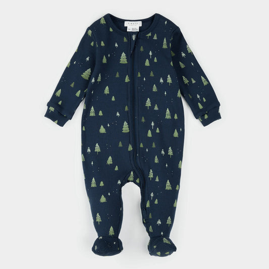 Trees Print on Navy Sleeper