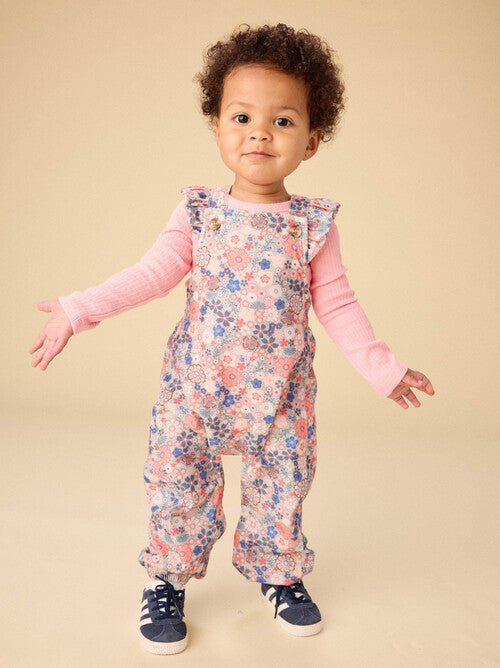 Corduroy Ruffle Baby Overalls - Japanese Mini Floral