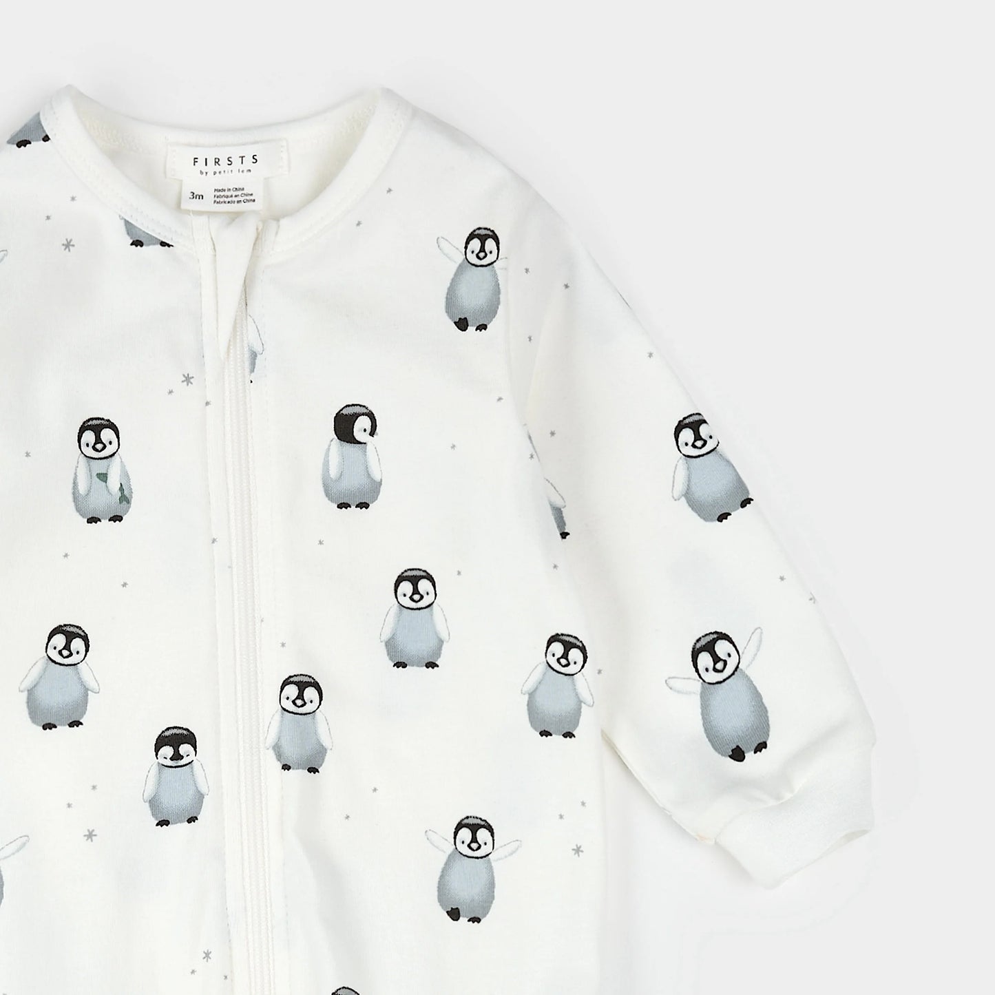 Baby Penguin Print on- Off White Sleeper