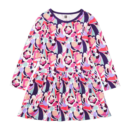 Long Sleeve Pocket Toddler Dress - Bala Floral