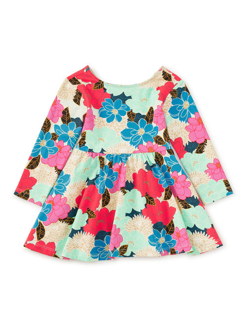 Printed Ballet Baby Dress - Peonies & Chrysanthemums