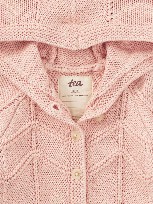 Creature Comfort Baby Cardigan-Rosada