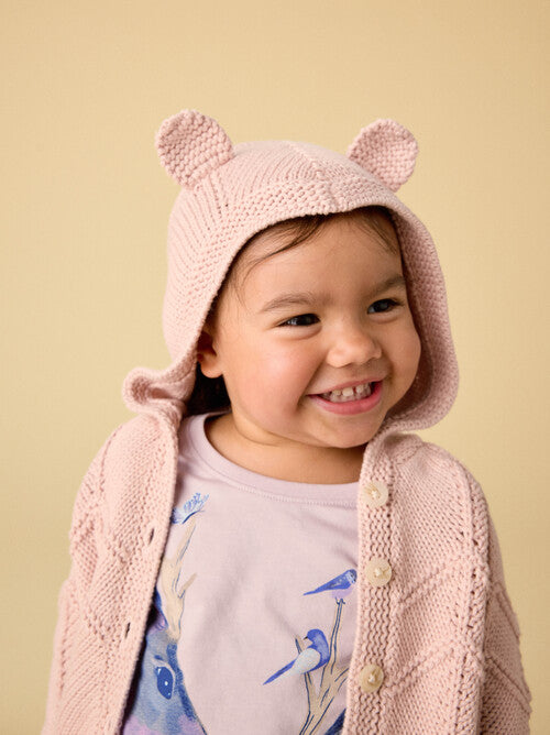 Creature Comfort Baby Cardigan-Rosada