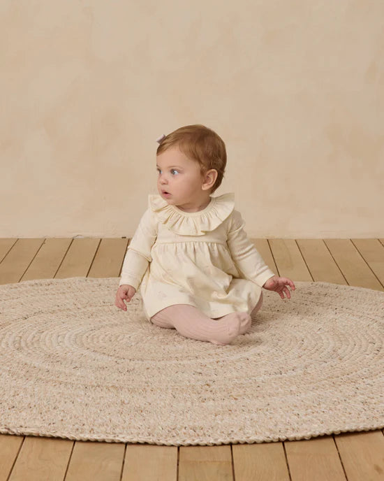 Ruffle Collar Jersey Dress - Snow Owls