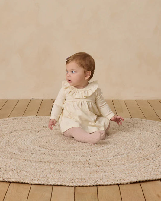 Ruffle Collar Jersey Dress - Snow Owls