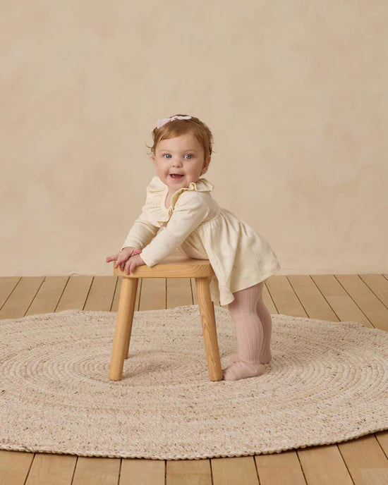 Ruffle Collar Jersey Dress - Snow Owls