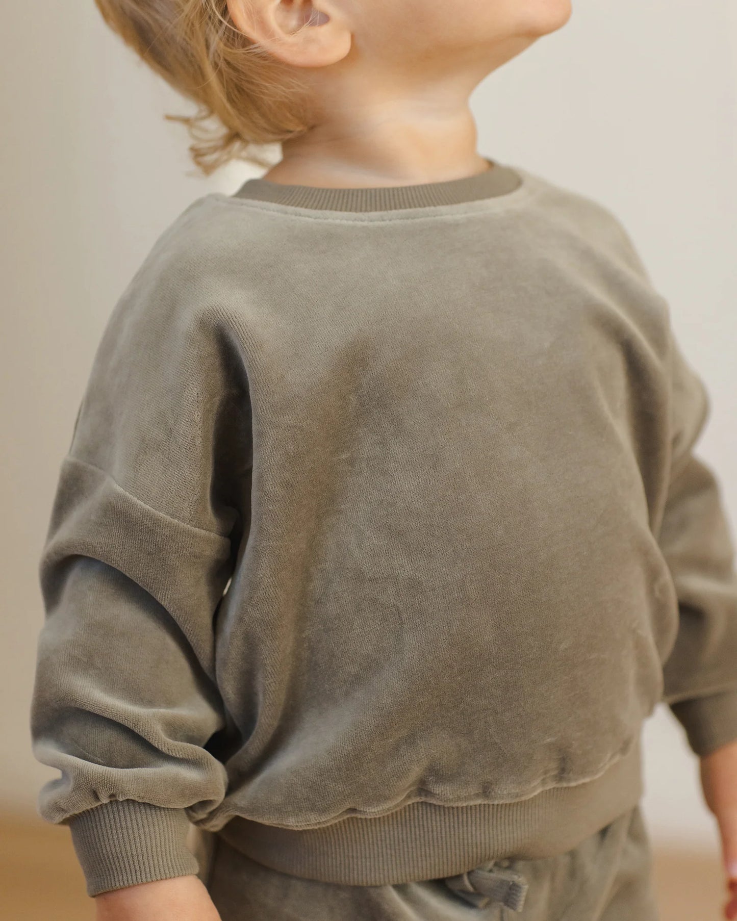 Velour Relaxed Sweatshirt || Forest