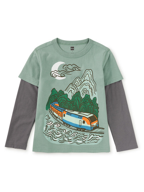Korean Train Layered Tee-Sea