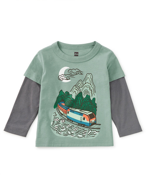 Korean Train Layered Tee-Sea
