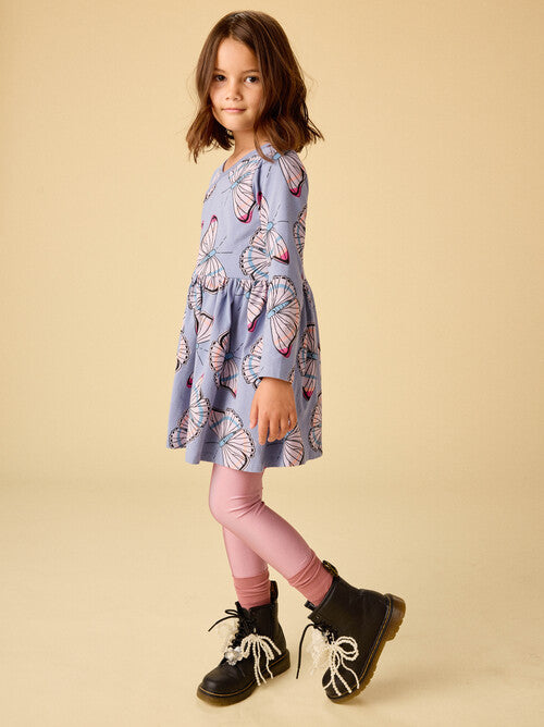 Baby Long Sleeve Wrap Neck Dress - Butterfly Dance