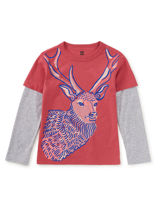 Regal Deer Layered Tee-Pomme