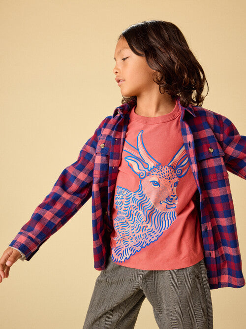 Regal Deer Layered Tee-Pomme