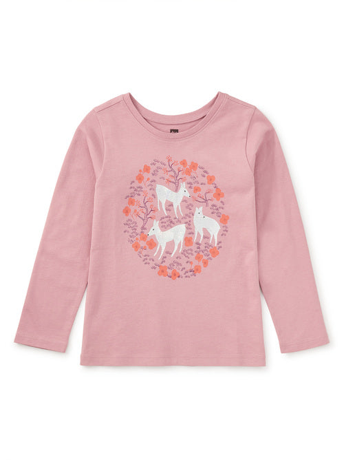 Pearly Deer Graphic Toddler Tee-Hydrangea