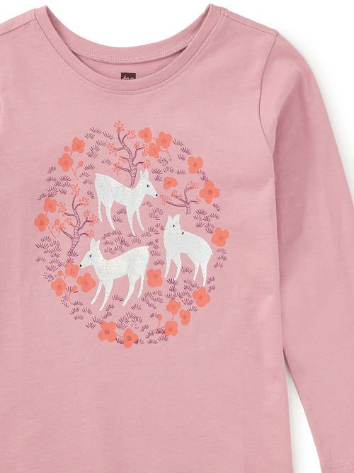Pearly Deer Graphic Toddler Tee-Hydrangea