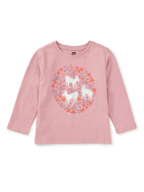 Pearly Deer Graphic Toddler Tee-Hydrangea
