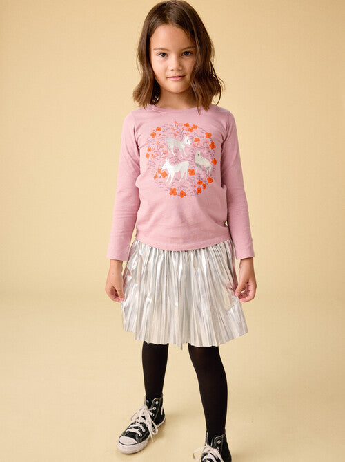 Pearly Deer Graphic Toddler Tee-Hydrangea