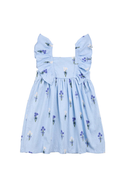 Crinkle Jersey Dress - Blue Flowers