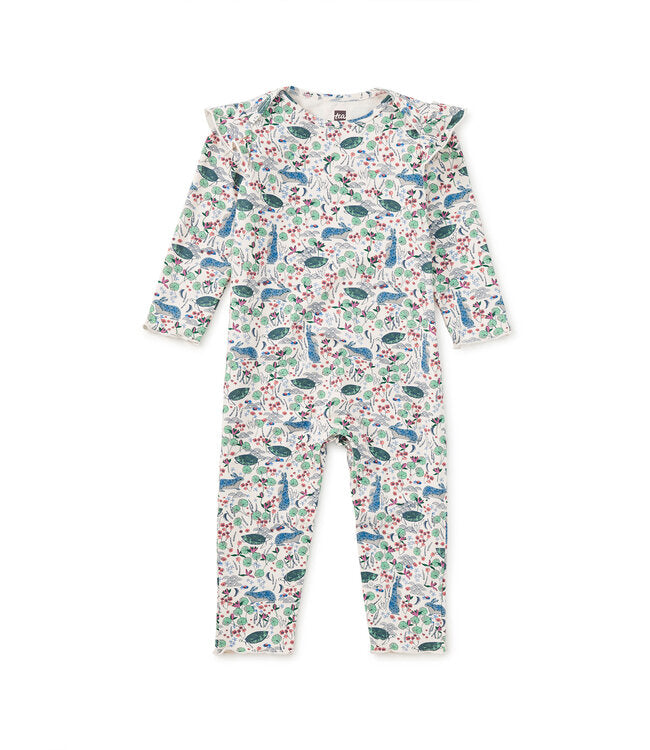 Ruffle Shoulder Baby Romper-Rabbit&turtle Folklore
