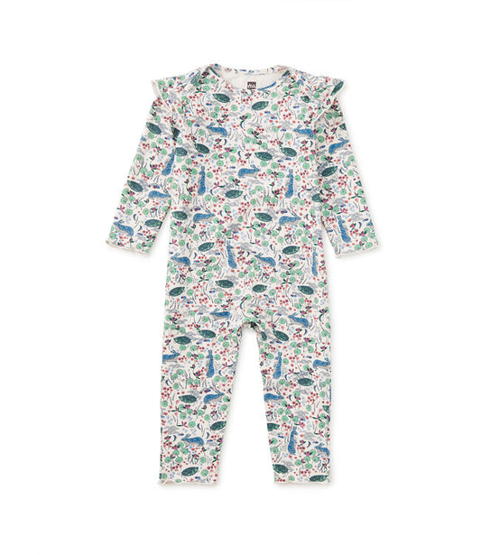 Ruffle Shoulder Baby Romper-Rabbit&turtle Folklore
