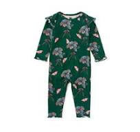 Ruffle Shoulder Baby Romper-Floral & butterfly Bouquet