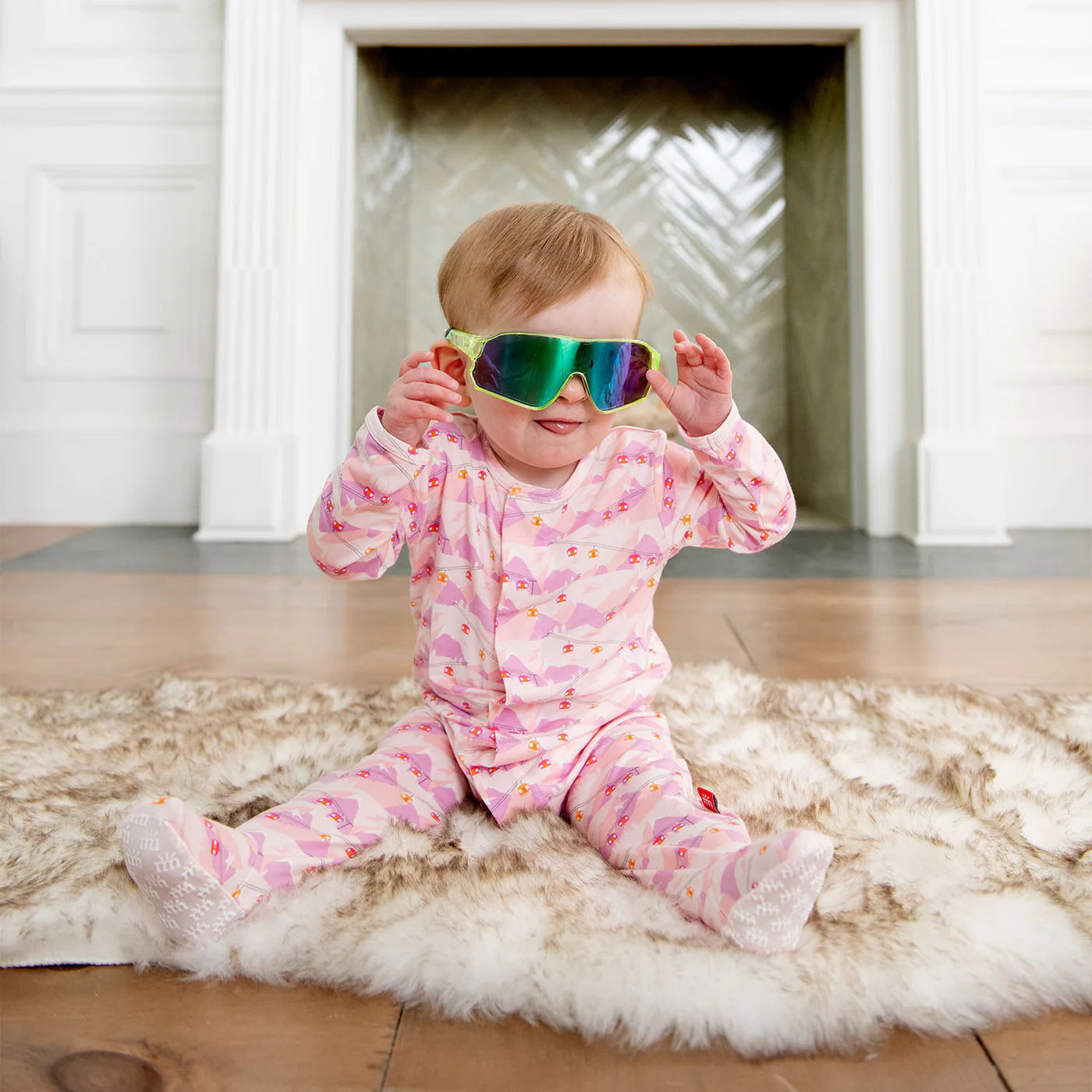 Modal Magnetic Footie - Pink Apres Chic