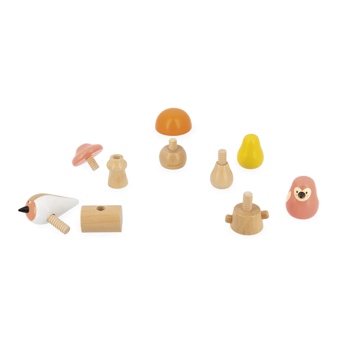 Birds And Mushrooms Screw Toys