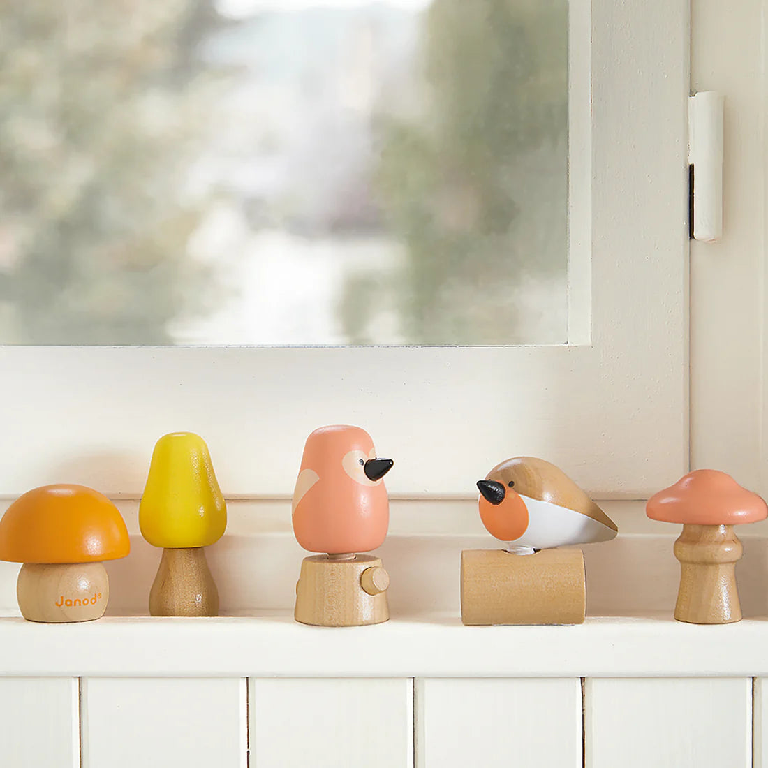 Birds And Mushrooms Screw Toys