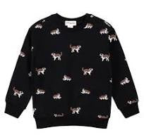 Top Knit - Saint Bernard Print on Black Sweatshirt (25FMW08T01-K)