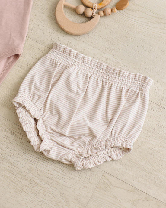 Gathered Bloomer Oat Micro Stripe