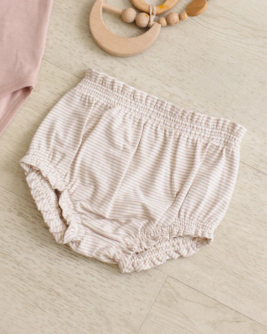 Gathered Bloomer Oat Micro Stripe