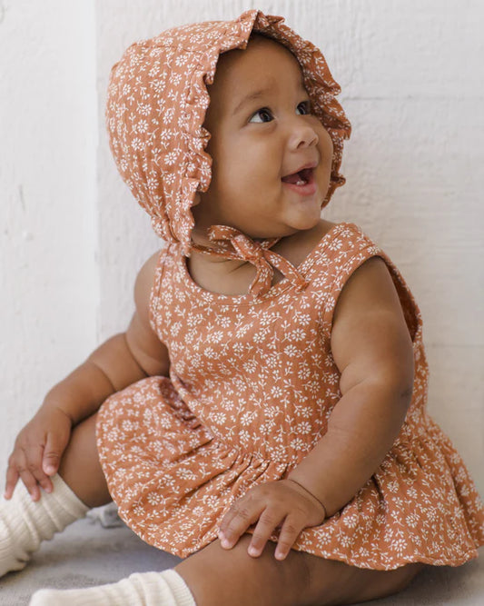 Woven Ruffle Baby Bonnet - Poppy Floral