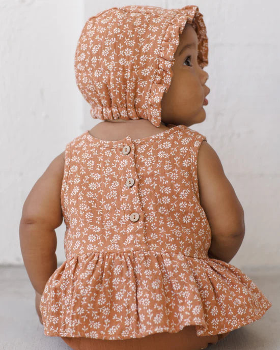 Woven Ruffle Baby Bonnet - Poppy Floral