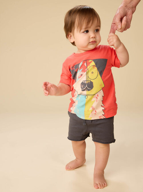 Bolt Dog Graphic Tee - Scarlet