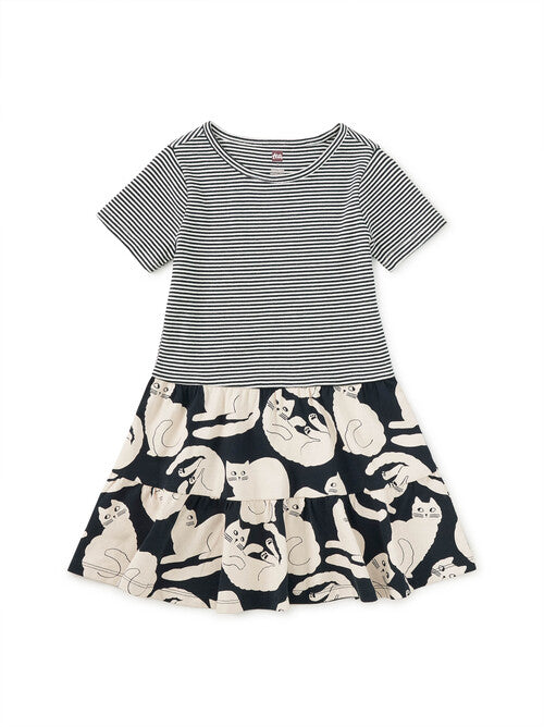 Tier Skirted Twirl Toddler Dress- Curious Cats