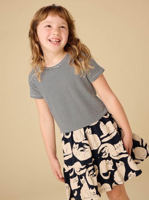 Tier Skirted Twirl Toddler Dress- Curious Cats