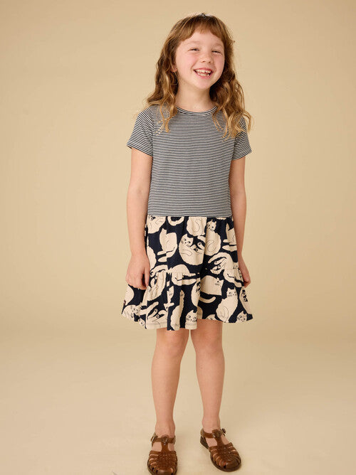 Tier Skirted Twirl Toddler Dress- Curious Cats