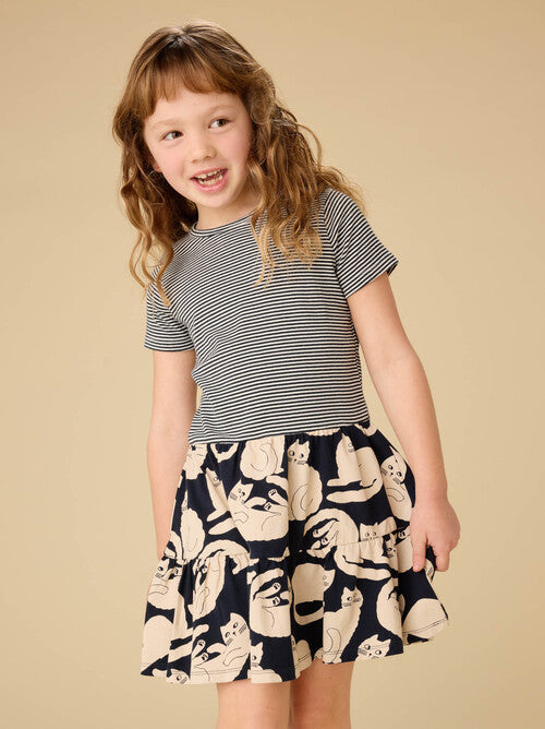 Tier Skirted Twirl Toddler Dress- Curious Cats