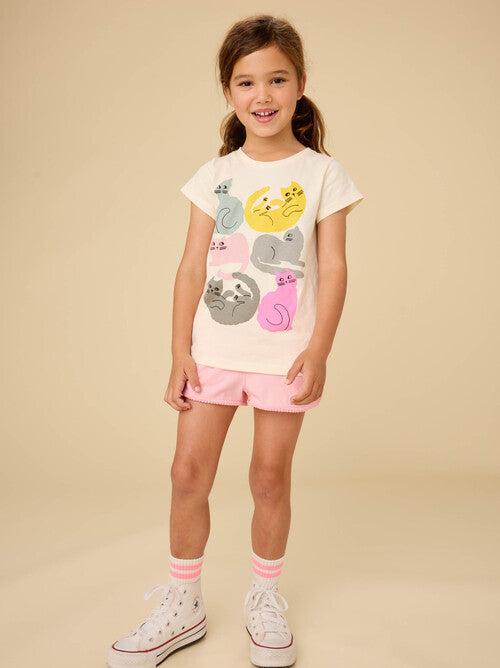 Toddler Colorfull Cats Graphic Tee -Froth