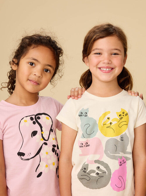 Toddler Colorfull Cats Graphic Tee -Froth