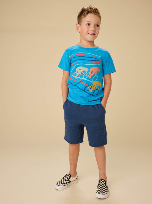 La Vuelta Racers Graphic Tee-Swedish Blue