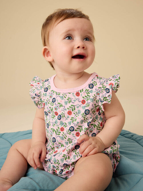Flutter Baby Romper - Azulejos Florales