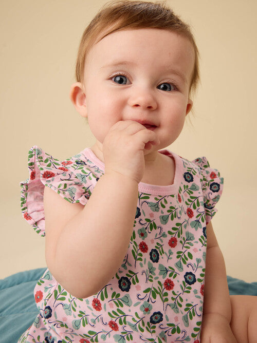 Flutter Baby Romper - Azulejos Florales