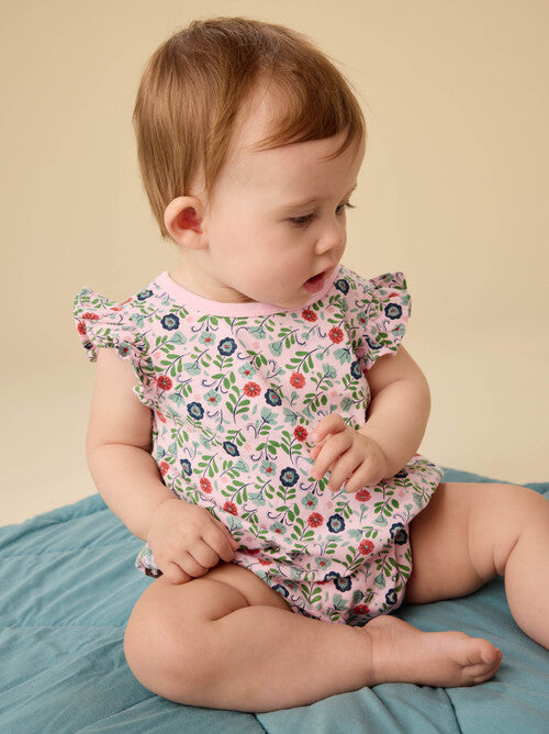 Flutter Baby Romper - Azulejos Florales