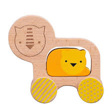 Lion And Baby Wooden Push Along Toy - Petit Collage