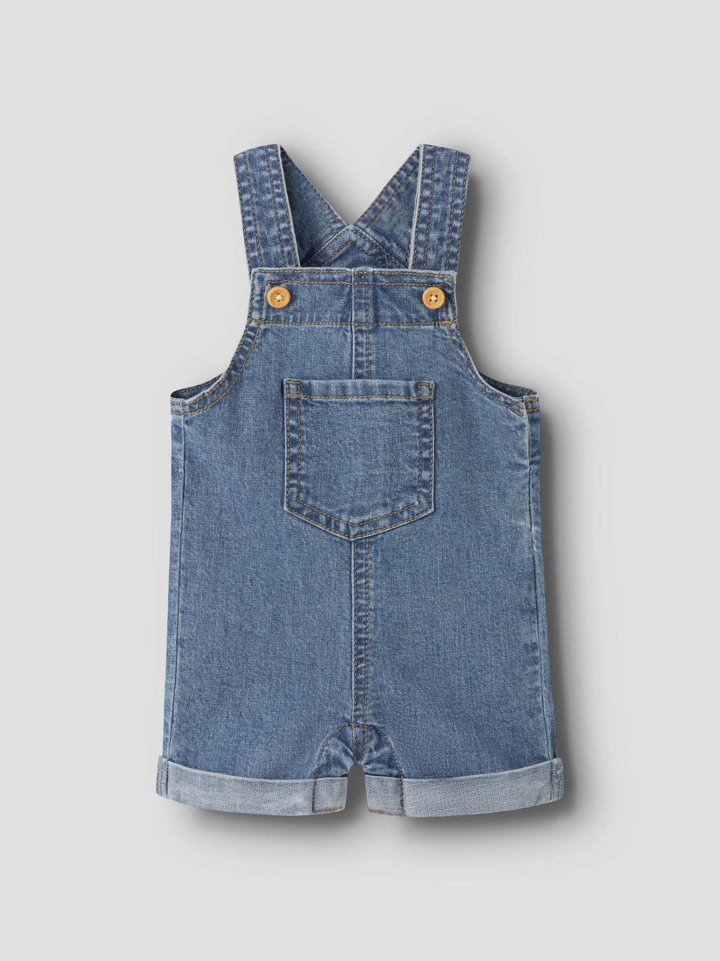 Lou Denim Short Overall - Medium Blue Denim