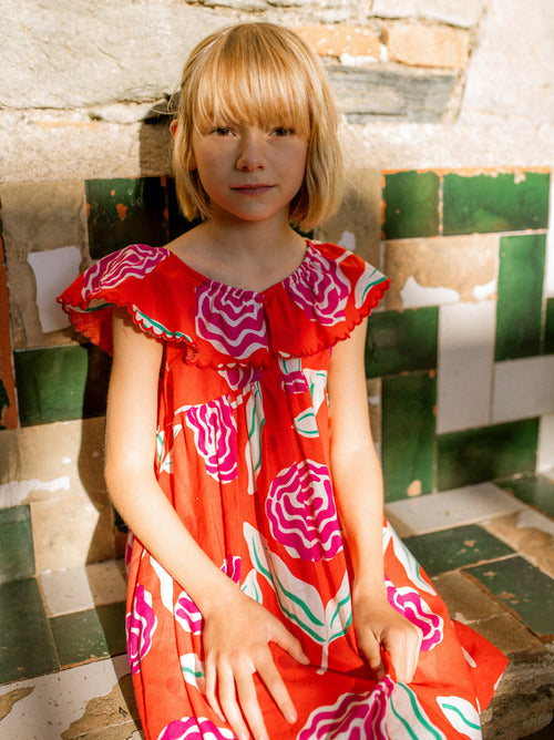 Short Sleeve Flutter Collar Dress