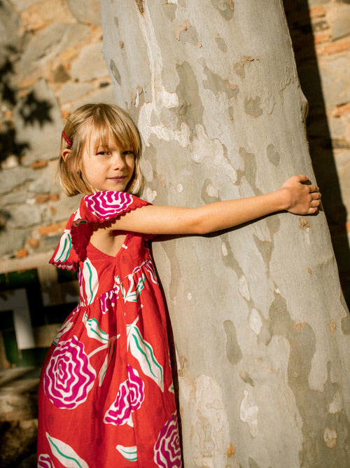 Short Sleeve Flutter Collar Dress