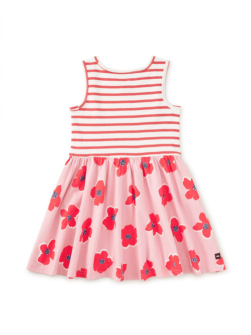 Print Mix Tank Skirted Dress
