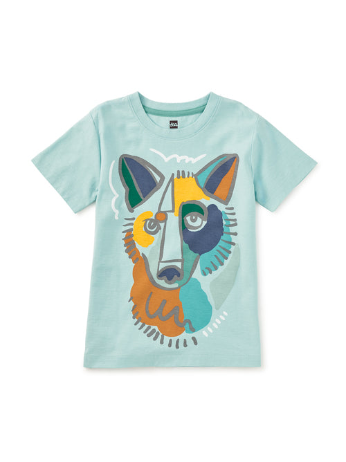 Picasso Wolf Graphic Tee -Canal Blue